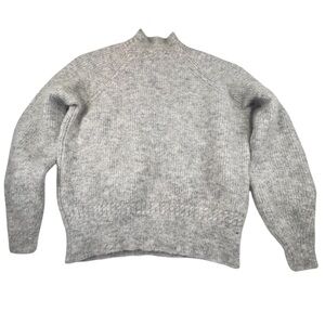 Sézane París Otis Jumper Sweater Women’s Small Gray Baby Alpaca Soft Preppy Top